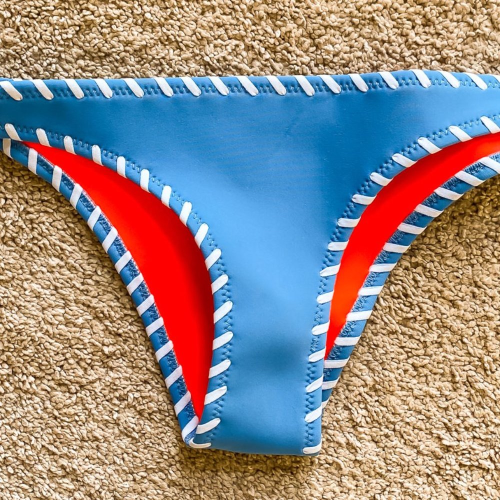 Triangl Blue/Coral Cheeky Bikini Bottom Size XXS